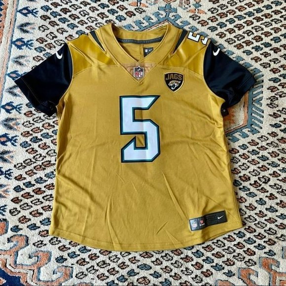 NIKE Jacksonville Jaguars Blake Bortles Jersey Gold Black Dri Fit - Picture 1 of 1